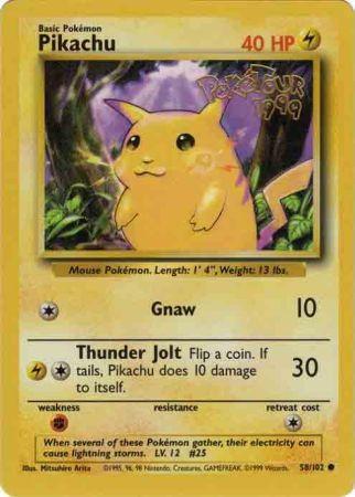 Pikachu (58/102) (PokeTour 1999 Promo) [Miscellaneous Cards] | The Gaming-Verse