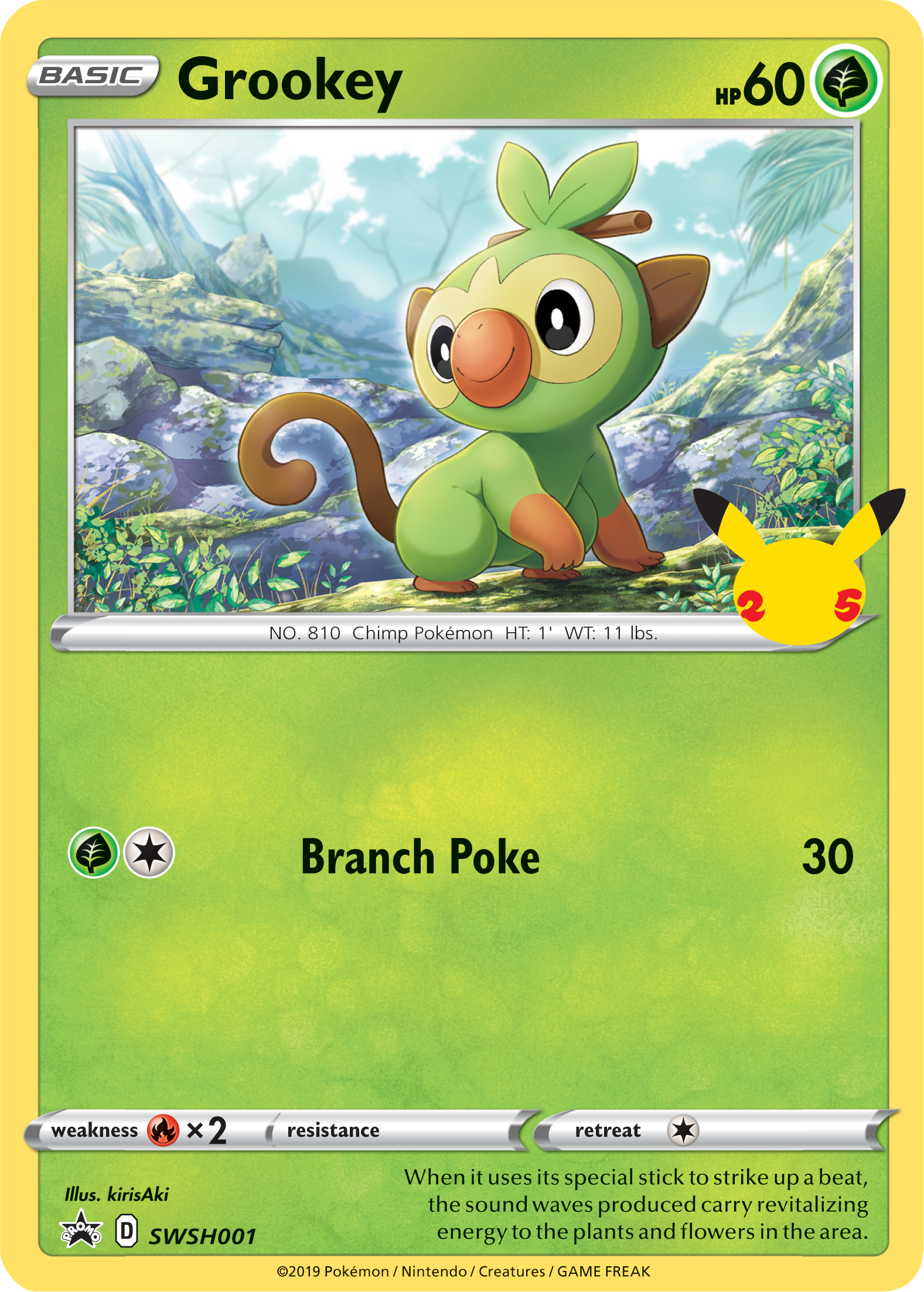 Grookey (SWSH001) (Jumbo Card) [First Partner Pack] | The Gaming-Verse