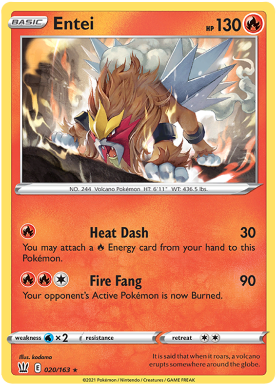 Entei (020/163) [Sword & Shield: Battle Styles] | The Gaming-Verse