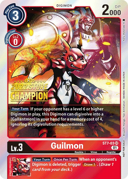 Guilmon [ST7-03] (2022 Store Champion) [Starter Deck: Gallantmon Promos] | The Gaming-Verse