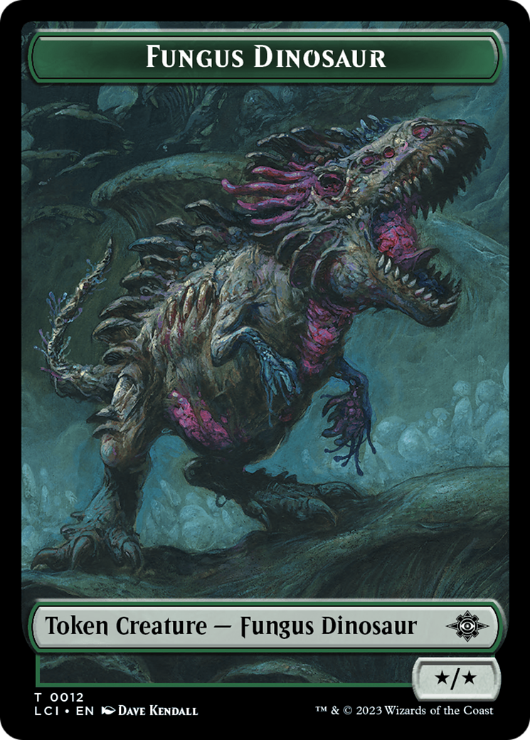 Fungus Dinosaur // Vampire Demon Double-Sided Token [The Lost Caverns of Ixalan Tokens] | The Gaming-Verse