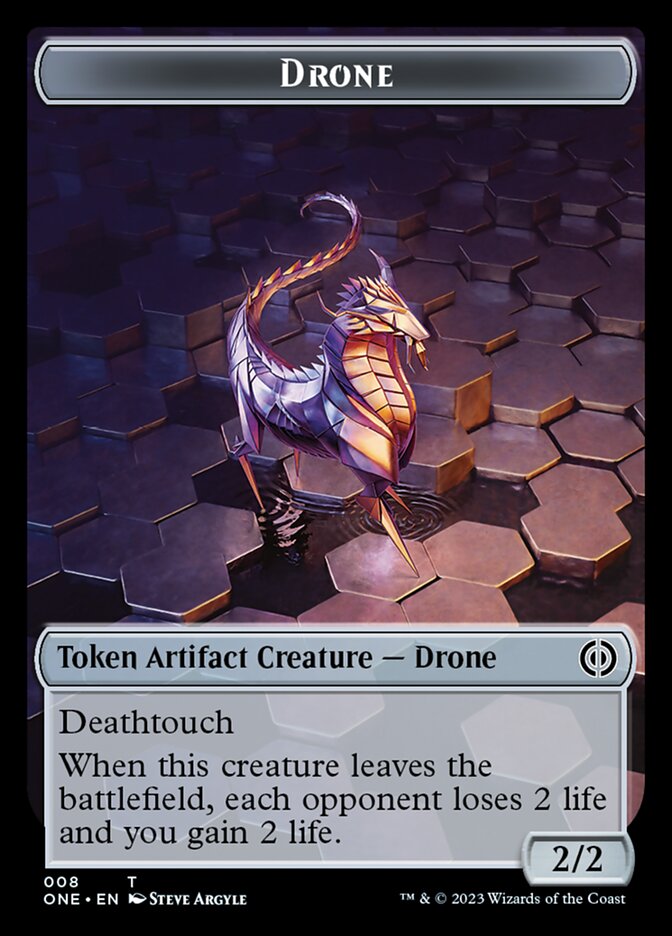 Rebel // Drone Double-Sided Token [Phyrexia: All Will Be One Tokens] | The Gaming-Verse