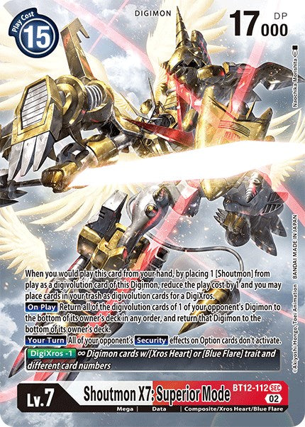 Shoutmon X7: Superior Mode [BT12-112] (Alternate Art) [Across Time] | The Gaming-Verse