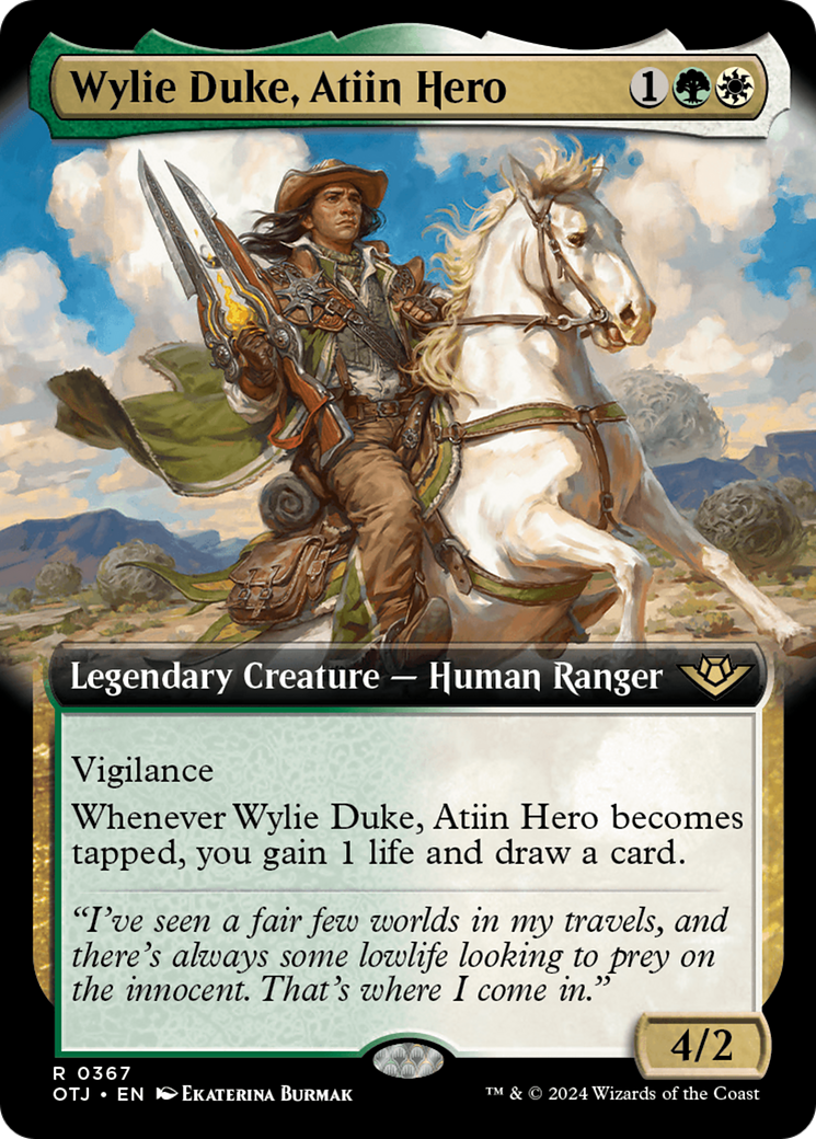 Wylie Duke, Atiin Hero (Extended Art) [Outlaws of Thunder Junction] | The Gaming-Verse