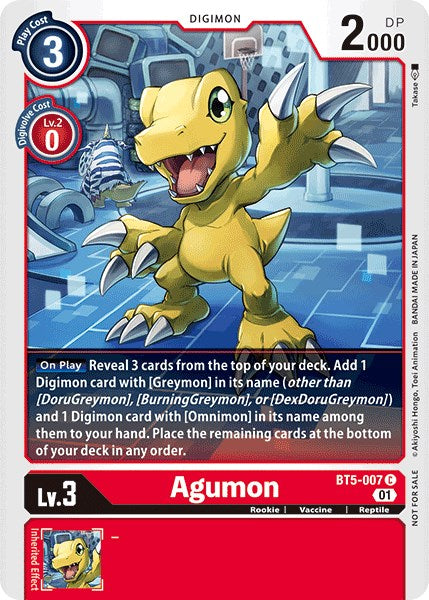 Agumon [BT5-007] (Tamer Party Vol. 4 Promo) [Battle of Omni] | The Gaming-Verse