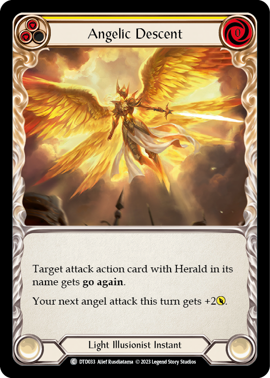 Angelic Descent (Yellow) [DTD033] (Dusk Till Dawn)  Rainbow Foil | The Gaming-Verse