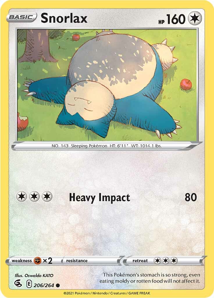 Snorlax (206/264) [Sword & Shield: Fusion Strike] | The Gaming-Verse