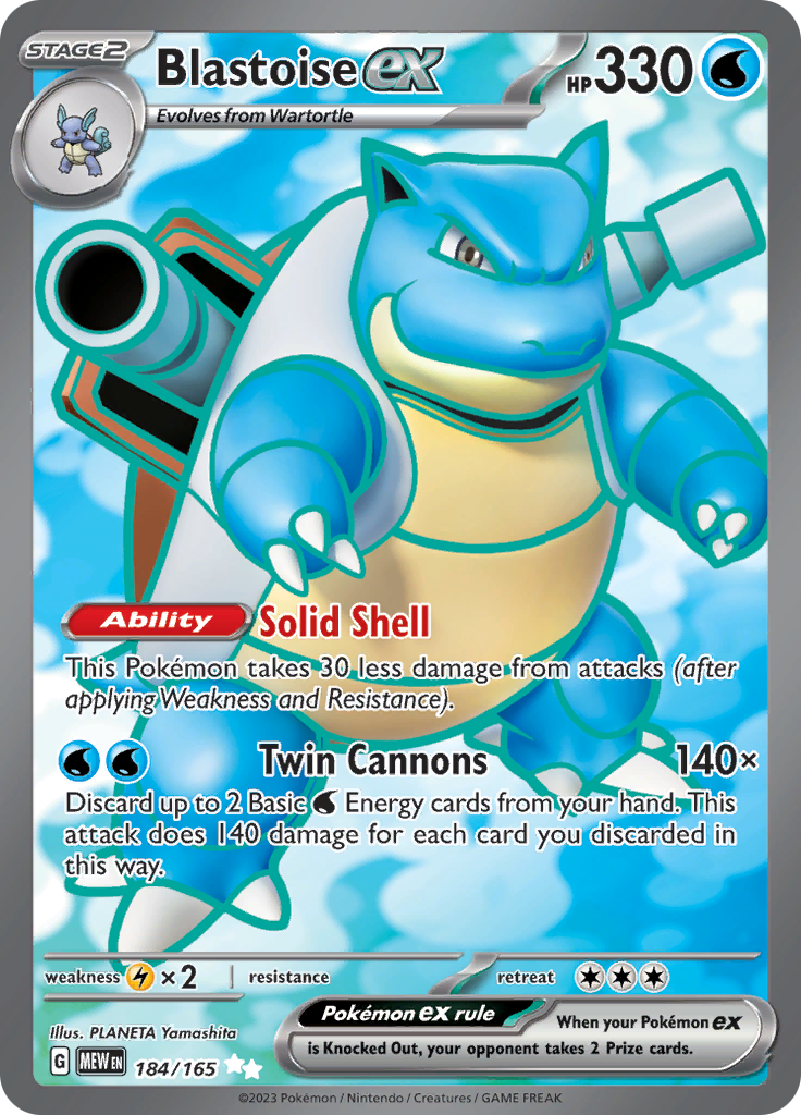 Blastoise ex (184/165) [Scarlet & Violet: 151] | The Gaming-Verse