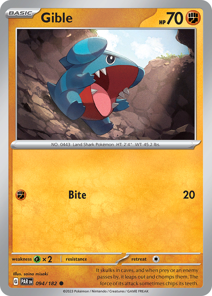 Gible (094/182) [Scarlet & Violet: Paradox Rift] | The Gaming-Verse