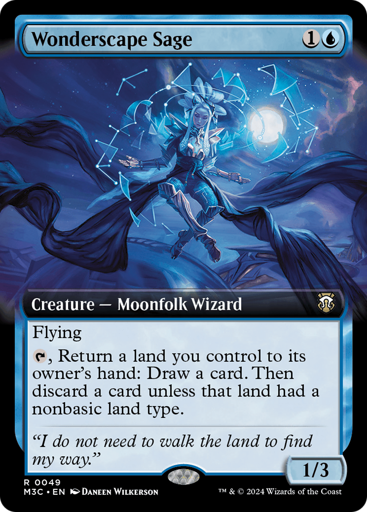 Wonderscape Sage (Extended Art) (Ripple Foil) [Modern Horizons 3 Commander] | The Gaming-Verse