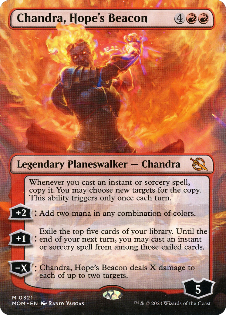 Chandra, Hope's Beacon (Borderless Alternate Art) [March of the Machine] | The Gaming-Verse