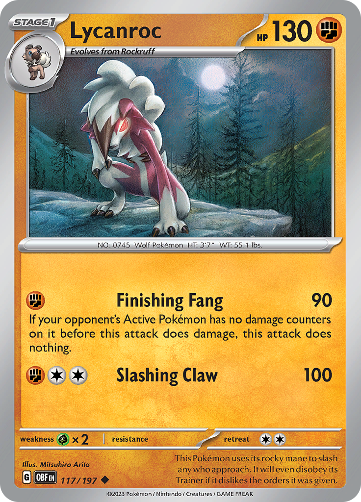 Lycanroc (117/197) [Scarlet & Violet: Obsidian Flames] | The Gaming-Verse