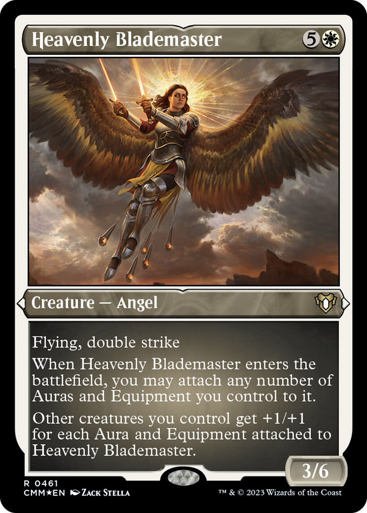 Heavenly Blademaster (Foil Etched) [Commander Masters] | The Gaming-Verse