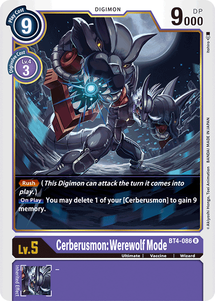 Cerberusmon: Werewolf Mode [BT4-086] [Great Legend] | The Gaming-Verse