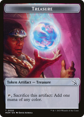 Treasure (20) // Teferi Akosa of Zhalfir Emblem Double-Sided Token [March of the Machine Tokens] | The Gaming-Verse