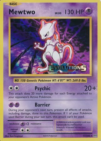 Mewtwo (51/108) (XY Evolutions Prerelease) [XY: Black Star Promos] | The Gaming-Verse