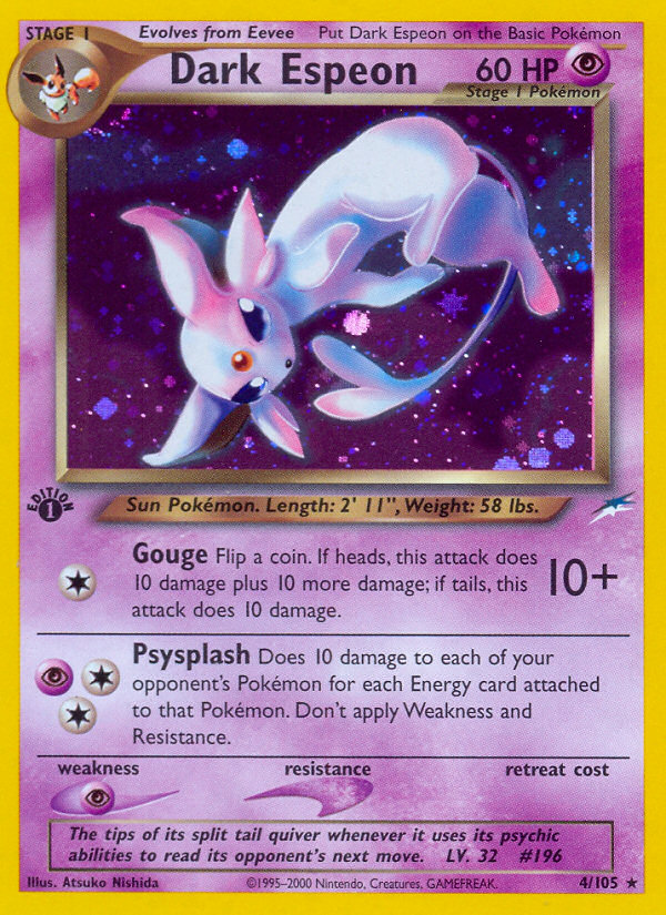 Dark Espeon (4/105) [Neo Destiny 1st Edition] | The Gaming-Verse