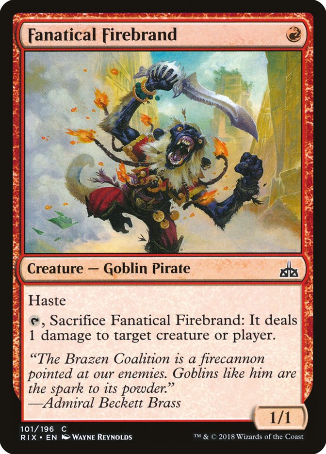 Fanatical Firebrand [Rivals of Ixalan] | The Gaming-Verse