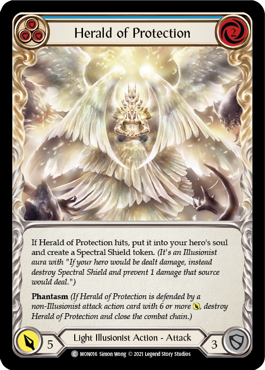 Herald of Protection (Blue) [MON016] 1st Edition Normal | The Gaming-Verse