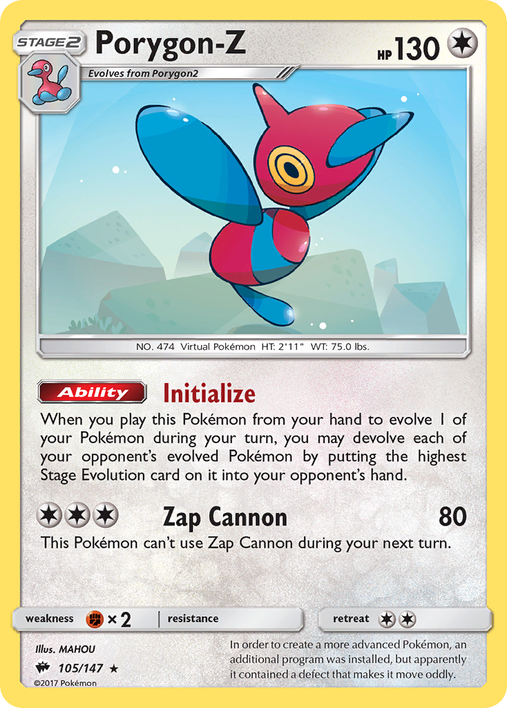 Porygon-Z (105/147) [Sun & Moon: Burning Shadows] | The Gaming-Verse