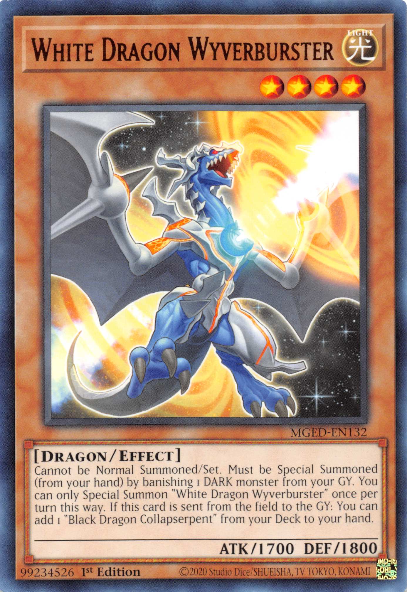 White Dragon Wyverburster [MGED-EN132] Rare | The Gaming-Verse