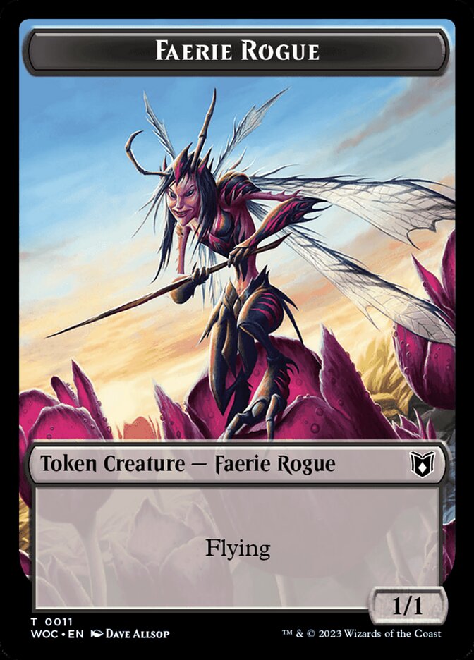 Faerie Rogue // Faerie (0011) Double-Sided Token [Wilds of Eldraine Commander Tokens] | The Gaming-Verse