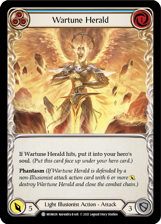 Wartune Herald (Blue) (Rainbow Foil) [MON028-RF] 1st Edition Rainbow Foil | The Gaming-Verse