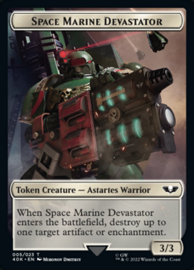 Soldier (002) // Space Marine Devastator Double-sided Token [Universes Beyond: Warhammer 40,000 Tokens] | The Gaming-Verse