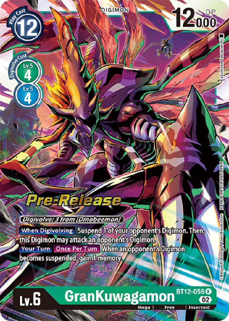 GranKuwagamon [BT12-056] [Across Time Pre-Release Cards] | The Gaming-Verse