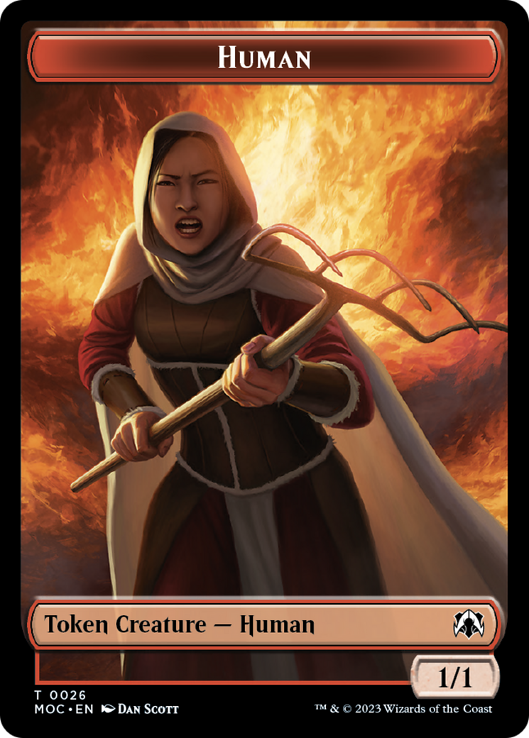 Squid // Human (26) Double-Sided Token [March of the Machine Commander Tokens] | The Gaming-Verse