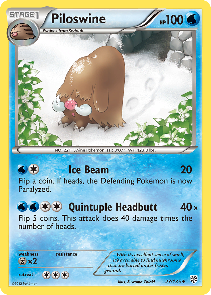 Piloswine (27/135) [Black & White: Plasma Storm] | The Gaming-Verse