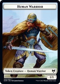 Human Warrior // Spirit Double-sided Token [Kaldheim Tokens] | The Gaming-Verse