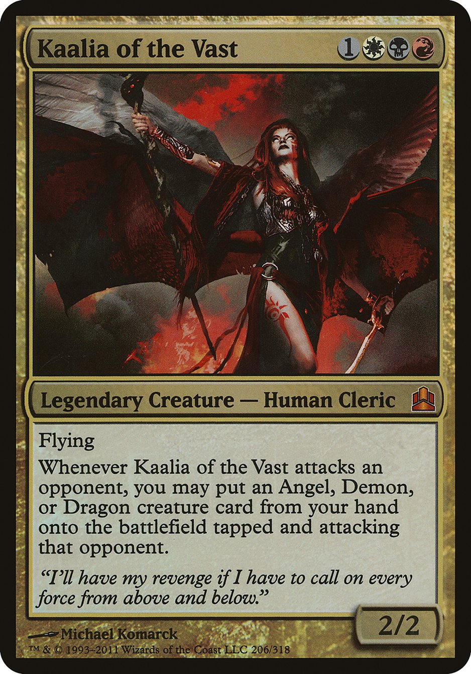 Kaalia of the Vast (Oversized) [Commander 2011 Oversized] | The Gaming-Verse