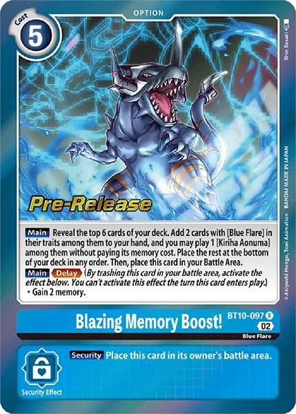 Blazing Memory Boost! [BT10-097] [Xros Encounter Pre-Release Cards] | The Gaming-Verse