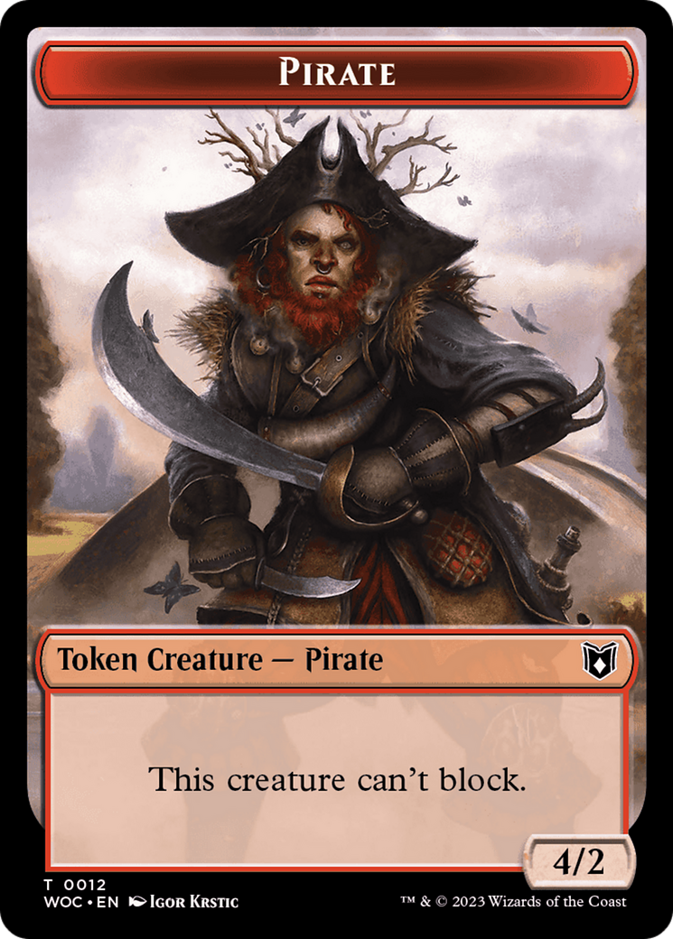 Pirate // Human Soldier Double-Sided Token [Wilds of Eldraine Commander Tokens] | The Gaming-Verse