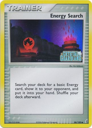 Energy Search (86/100) (Stamped) [EX: Crystal Guardians] | The Gaming-Verse