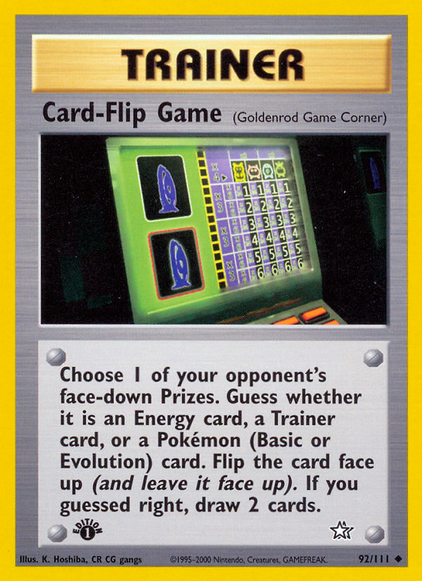 Card-Flip Game (92/111) [Neo Genesis 1st Edition] | The Gaming-Verse