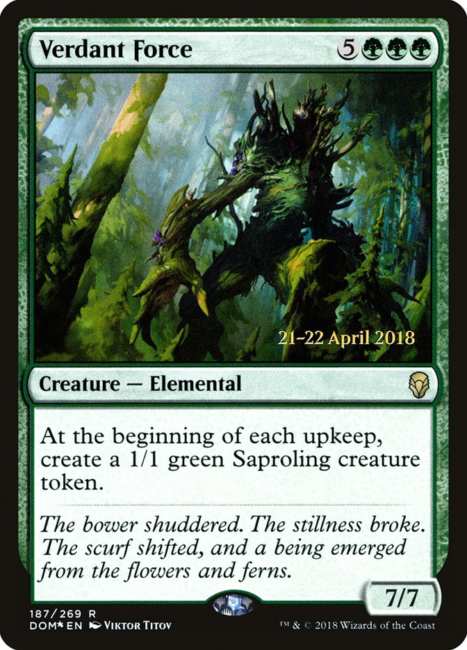 Verdant Force  (Prerelease) [Dominaria Prerelease Promos] | The Gaming-Verse