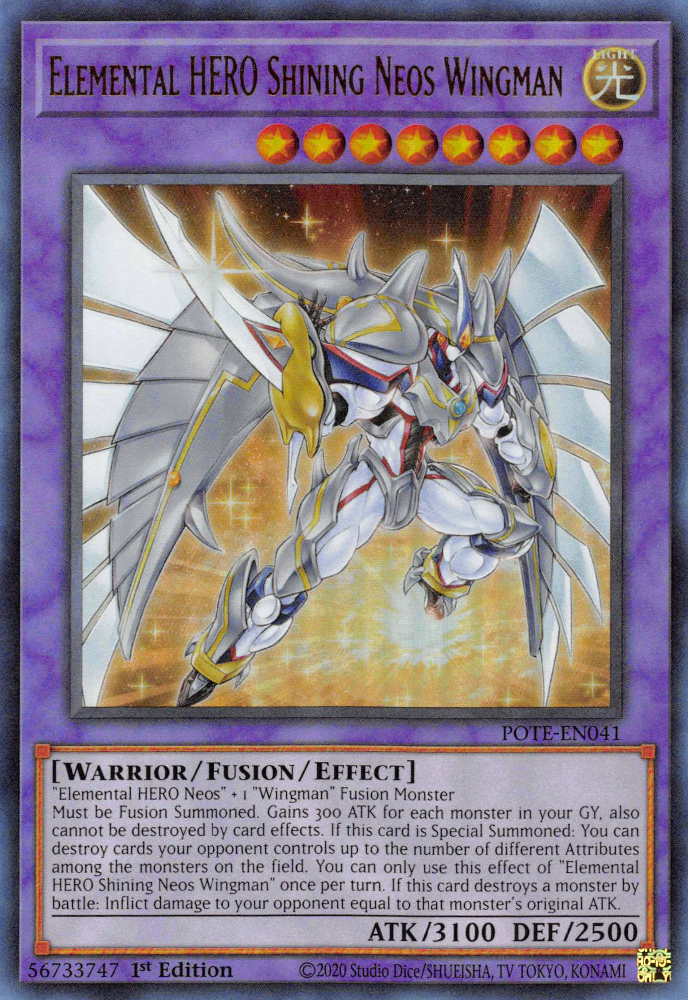 Elemental HERO Shining Neos Wingman [POTE-EN041] Ultra Rare | The Gaming-Verse