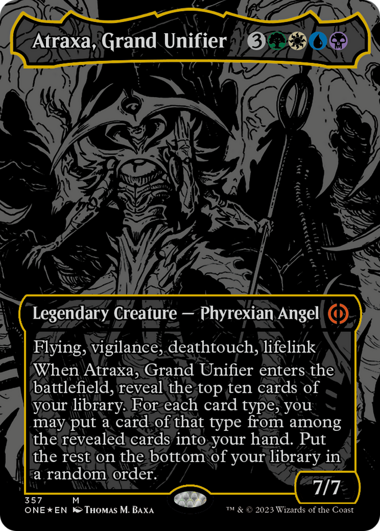 Atraxa, Grand Unifier (Oil Slick Raised Foil) [Phyrexia: All Will Be One] | The Gaming-Verse