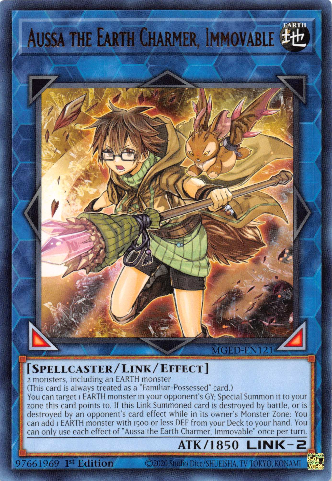 Aussa the Earth Charmer, Immovable [MGED-EN121] Rare | The Gaming-Verse