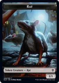 Rat // Food (15) Double-sided Token [Throne of Eldraine Tokens] | The Gaming-Verse