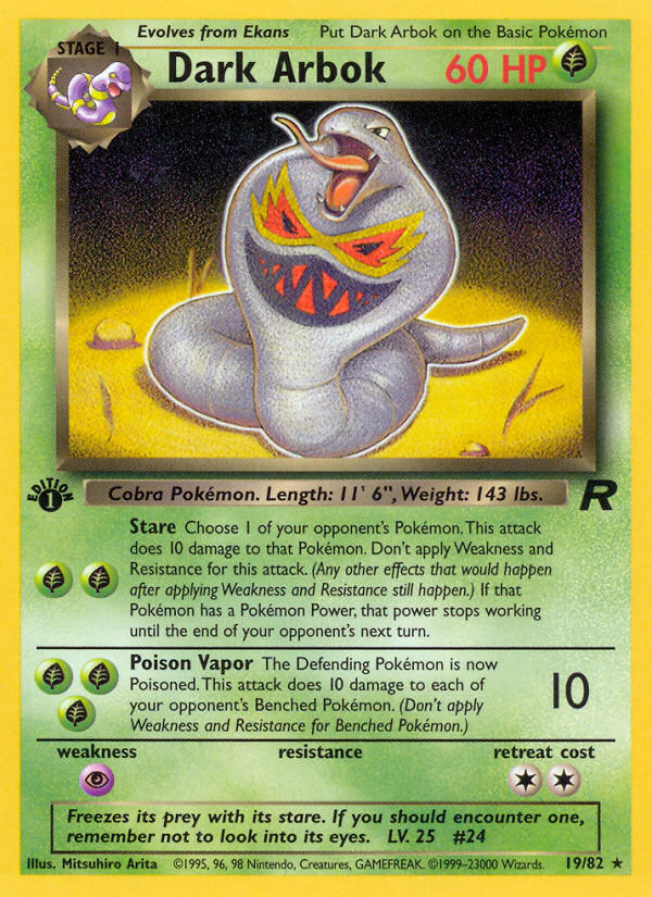 Dark Arbok (19/82) [Team Rocket 1st Edition] | The Gaming-Verse