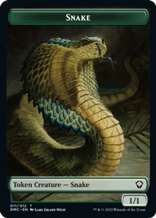 Snake // Hydra Double-sided Token [Dominaria United Commander Tokens] | The Gaming-Verse