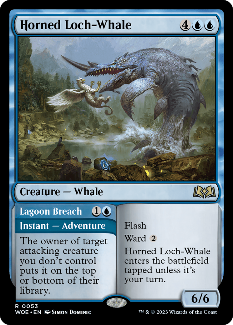 Horned Loch-Whale // Lagoon Breach [Wilds of Eldraine] | The Gaming-Verse