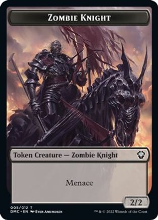 Zombie Knight // Knight Double-sided Token [Dominaria United Commander Tokens] | The Gaming-Verse