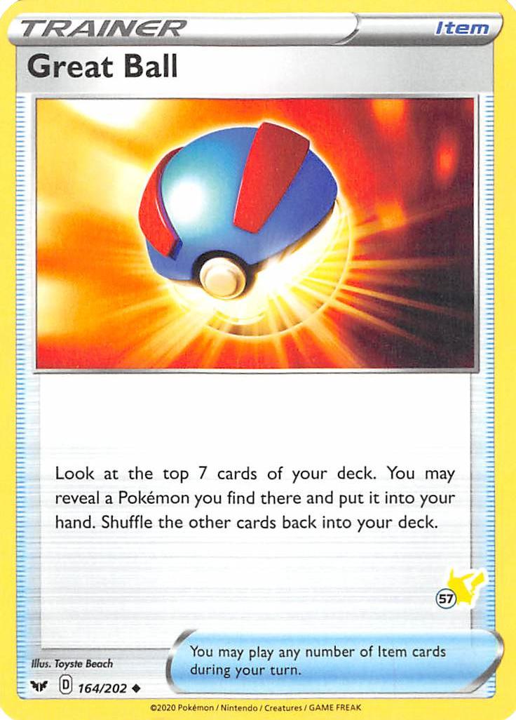 Great Ball (164/202) (Pikachu Stamp #57) [Battle Academy 2022] | The Gaming-Verse