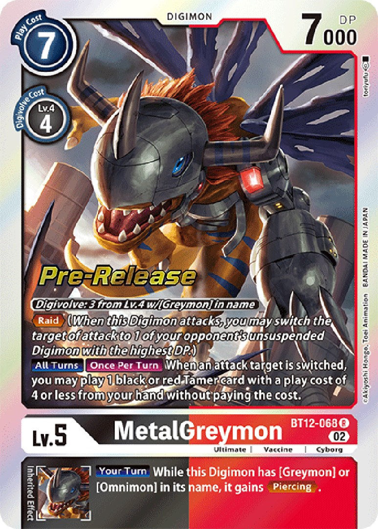 MetalGreymon [BT12-068] [Across Time Pre-Release Cards] | The Gaming-Verse