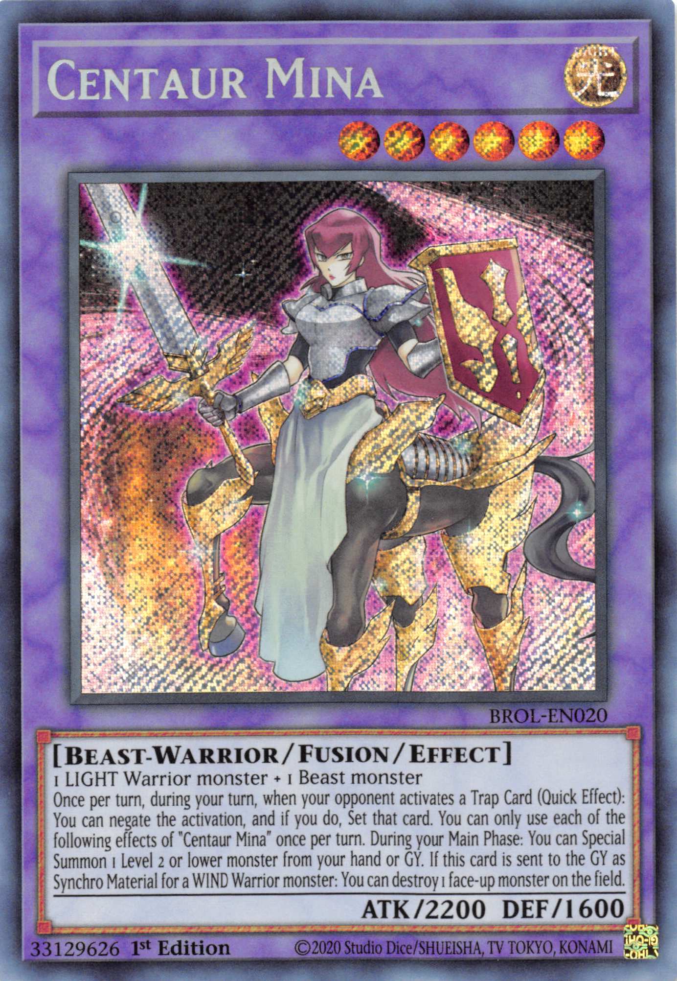 Centaur Mina [BROL-EN020] Secret Rare | The Gaming-Verse