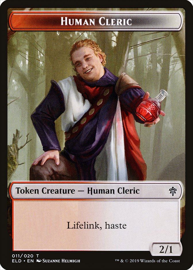 Human Cleric [Throne of Eldraine Tokens] | The Gaming-Verse